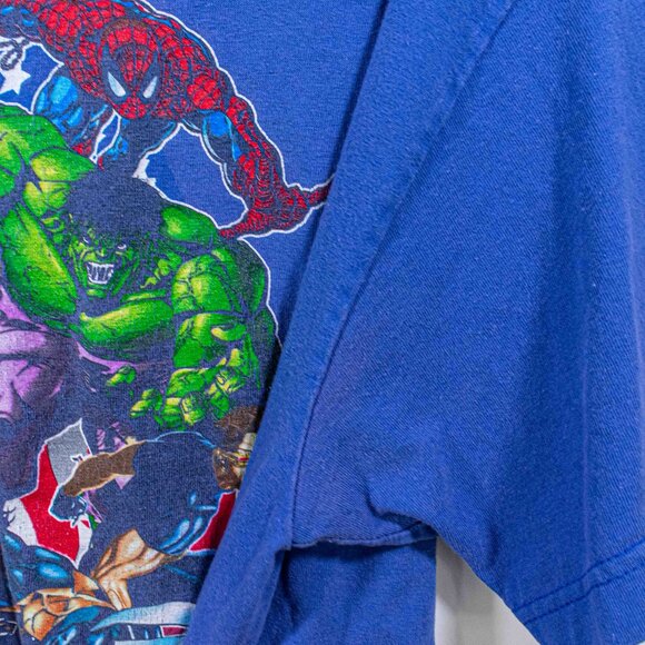 Marvel Comics USA Hulk Spiderman Wolverine Captain America T-Shirt XL VTG Y2K - Picture 7 of 10